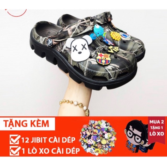 ⚡️Dép khủng long hoạ tiết đế đen lượn sóng cao cấp💖 FREESHIP💖 Sục cross khủng long đế lượn sóng cao cấp💖