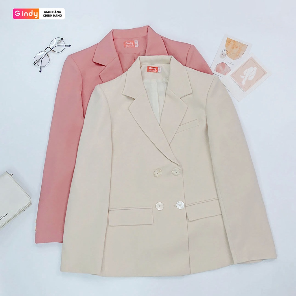 Áo khoác blazer nữ GINDY vest thời trang tay dài có đệm vai thời trang thu đông Hàn Quốc A10121