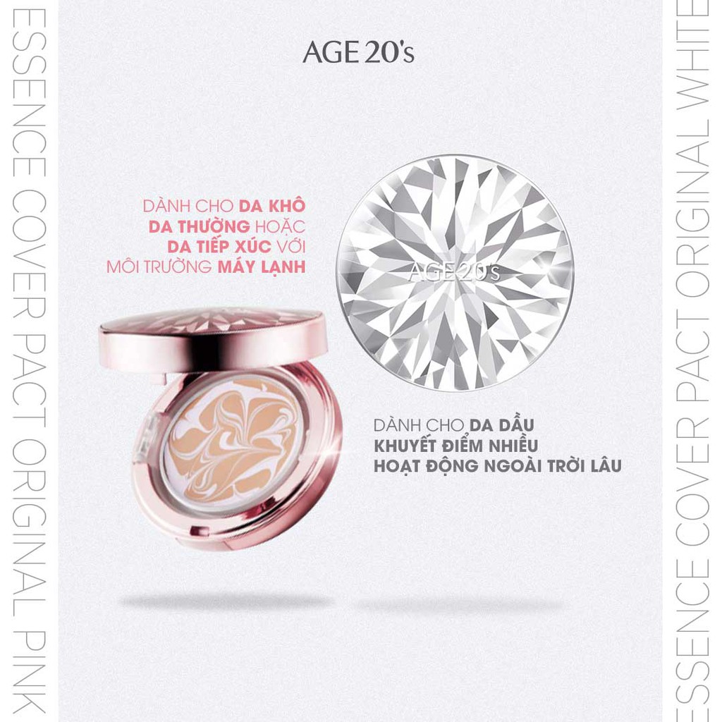 Phấn Nền Lạnh Kim Cương AGE20's Essence Cover Pact ORIGINAL SPF 50+/PA +++ 12.5g