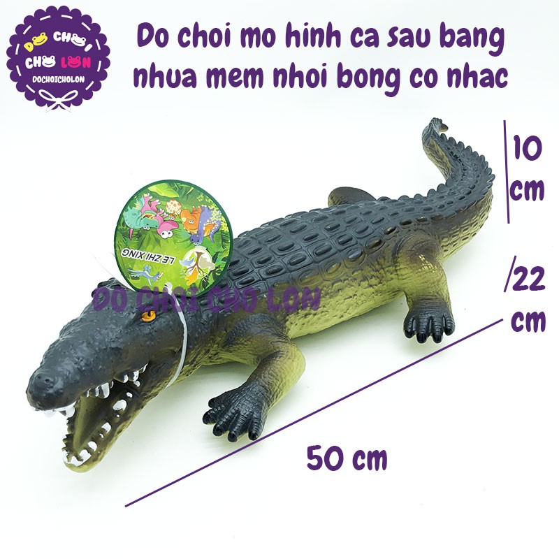 Đồ chơi mô hình cá sấu bằng nhựa mềm nhồi bông có nhạc 665A