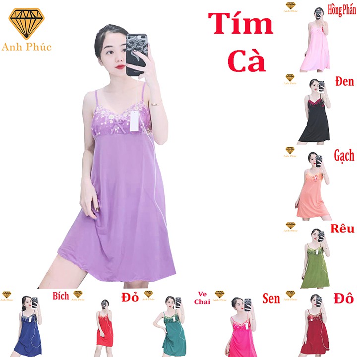 [Mã FAMAYWA giảm 10K đơn 50K] Đầm ngủ 2 dây thun lạnh mặc mát Anh Phúc + Đầm 2 Dây | BigBuy360 - bigbuy360.vn