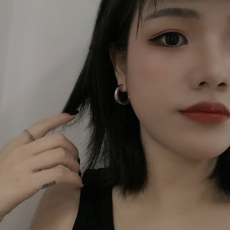 Khuyên tai hình tròn bằng thép titan phong cách hip-hop thời trang cá tính