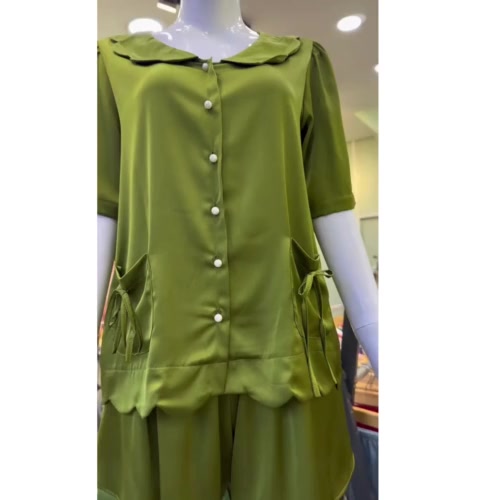 Đồ Ngủ Nữ MIKY, Đồ Ngủ Sexy lụa Latin cao cấp mềm mại xinh xắn < 60KG cổ sen nút ngọc trai | BigBuy360 - bigbuy360.vn