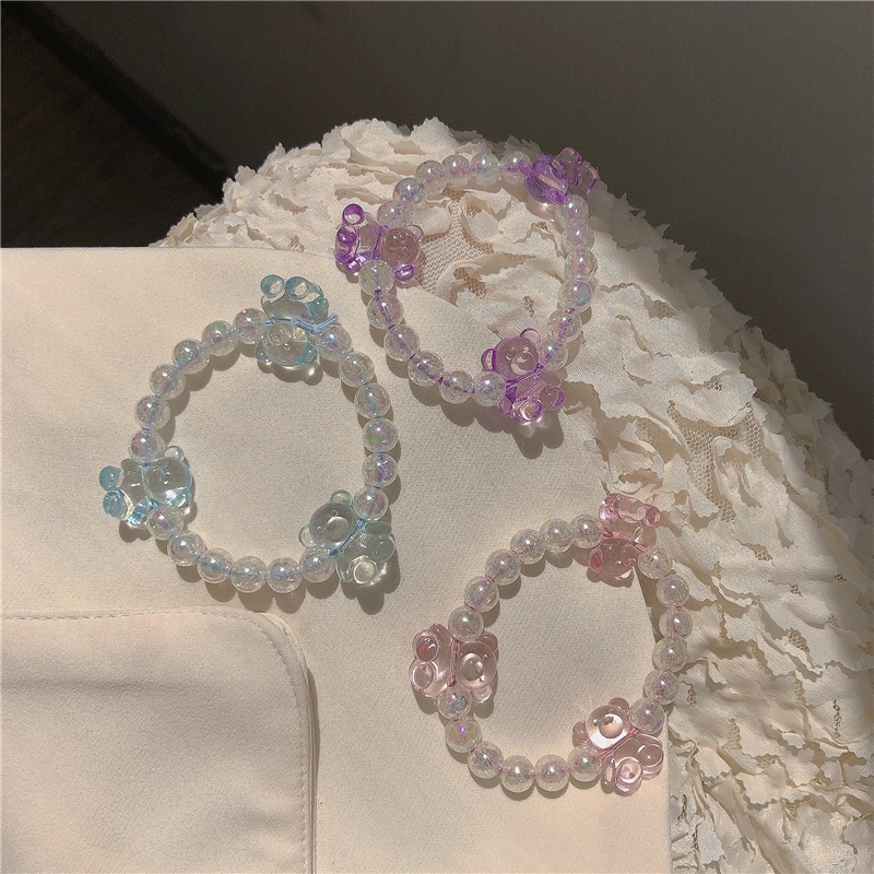 Vòng đeo tay trong suốt hình gấu hoạt hình dễ thương cho nữ