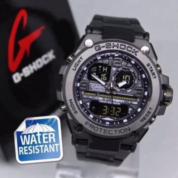 □▼Đồng hồ Nam casio GTS 8600, viền thép, hiện thị thời giờ điện tử và kim, bảo hành 12 tháng.
