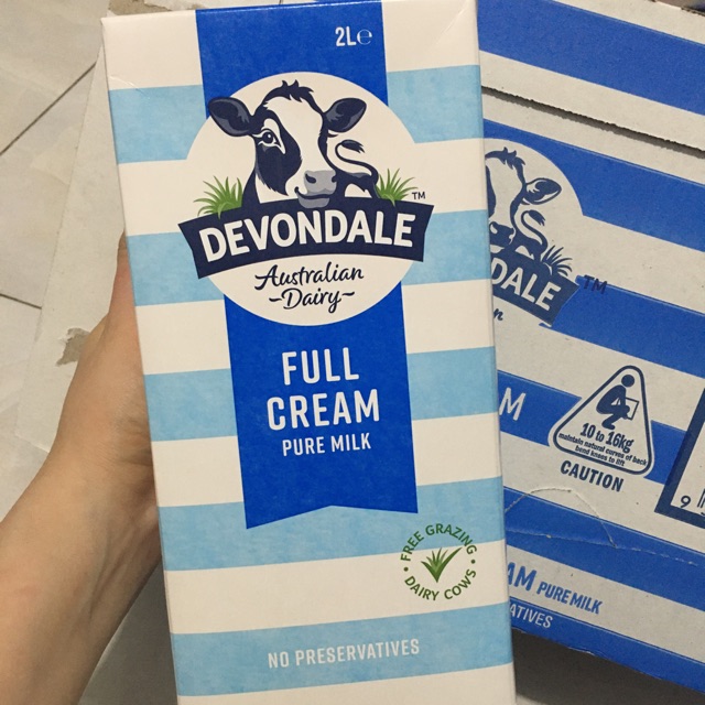 Sữa tươi Devondale thùng 6 hộp 2 lít