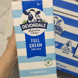 Sữa tươi Devondale thùng 6 hộp 2 lít
