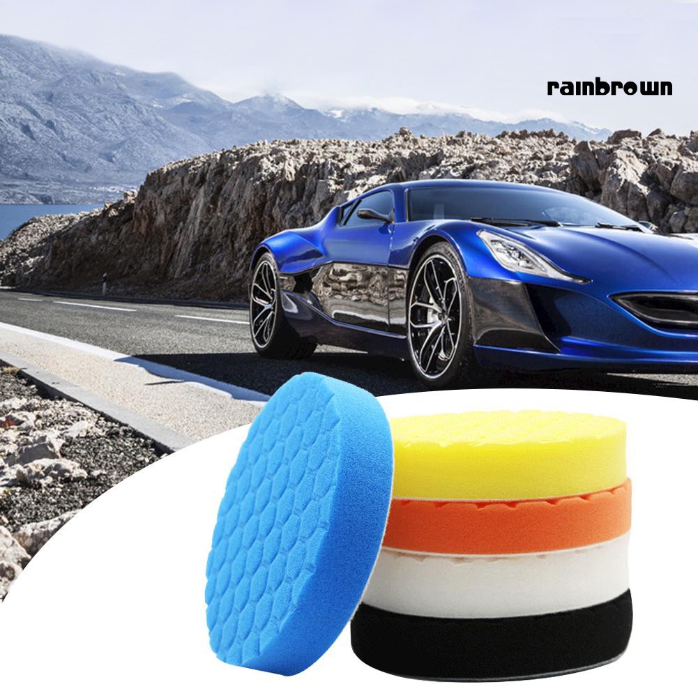 5 Miếng Xốp Tròn Đánh Bóng Xe Hơi 3 / 4 / 5 / 6 / 7inch