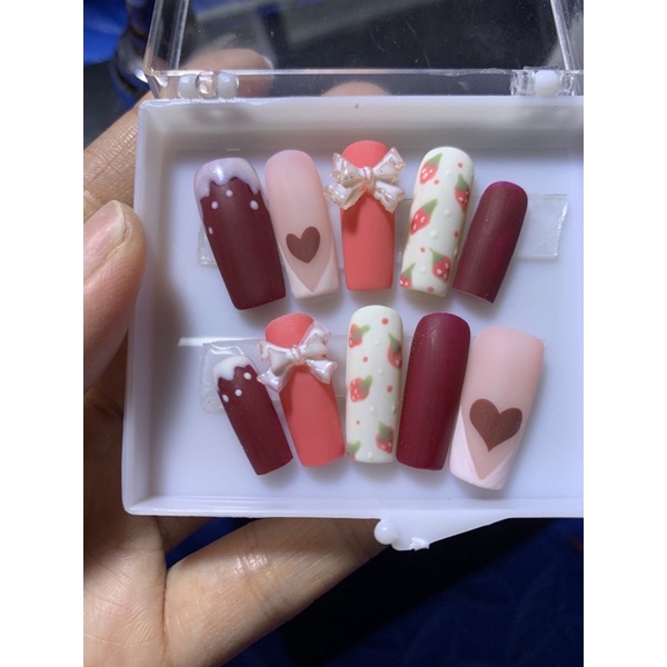 Móng giả Dâu tây cute | BigBuy360 - bigbuy360.vn