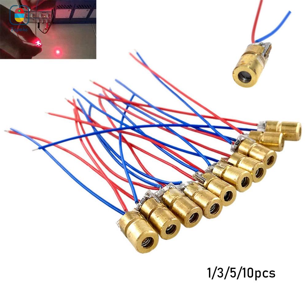 Set 1 / 3 / 5 / 10 Dây Đèn Laser 5 Triệu Sang 650nm 6mm 3 / 5v Chất Lượng Cao