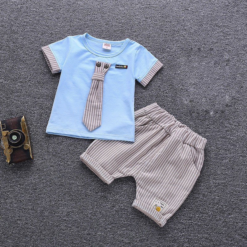 Set Đồ Mùa Hè Gồm Áo Thun Cotton In Họa Tiết Hoạt Hình Dễ Thương Cho Bé Trai
