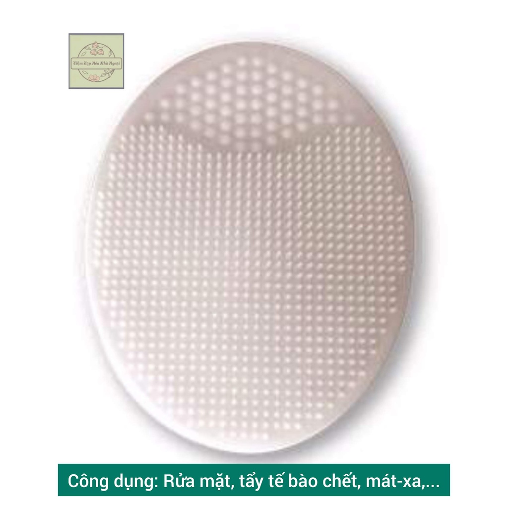 MIẾNG SILICON RỬA MẶT VÀ MASSAGE - COTONEVE -  CÓ ĐẾ CHÂN KHÔNG GẮN TƯỜNG (Màu trắng)