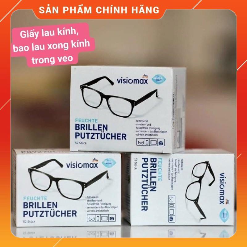 [Hàng nội địa Đức] Hộp khăn lau kính, giấy lau kính Visiomax 52 tờ siêu sạch chống bám bụi trở lại