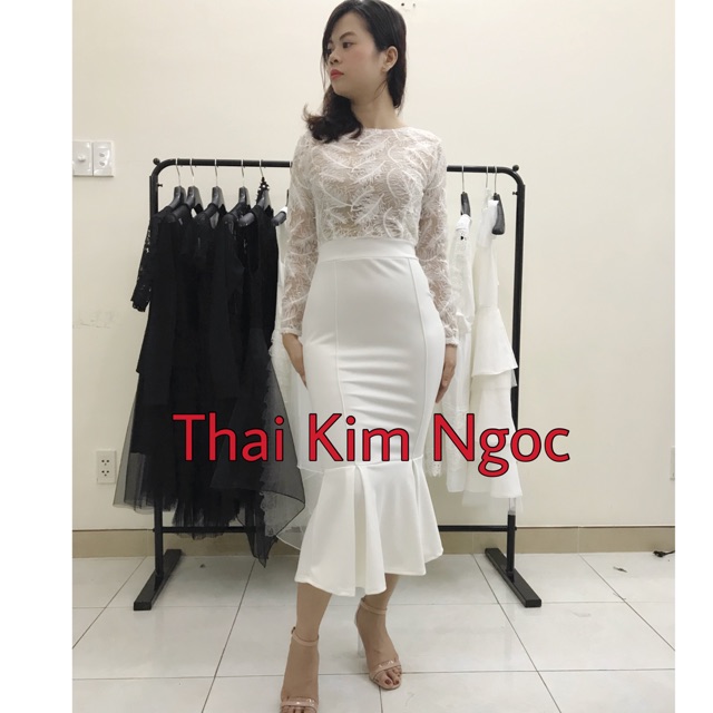 Đầm Body Ren Lông Công Cao Cấp ảnh chính chủ size L