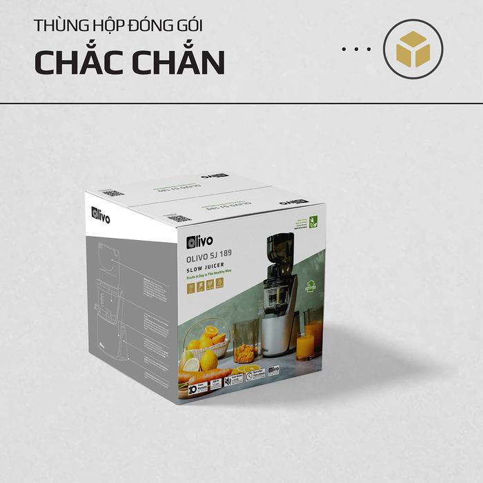 Máy Ép Chậm OLIVO SJ 189 Ép Kiệt Đến 98% Giữ Trọn Vẹn Dinh Dưỡng,Hàng Chính Hãng
