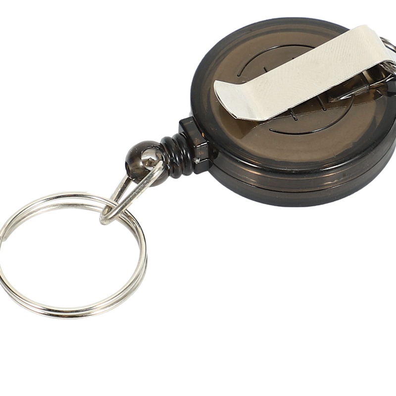 1 Móc Khóa Có Thể Thu Gọn Dùng Để Giữ Thẻ ID / Thẻ ID Màu Đen