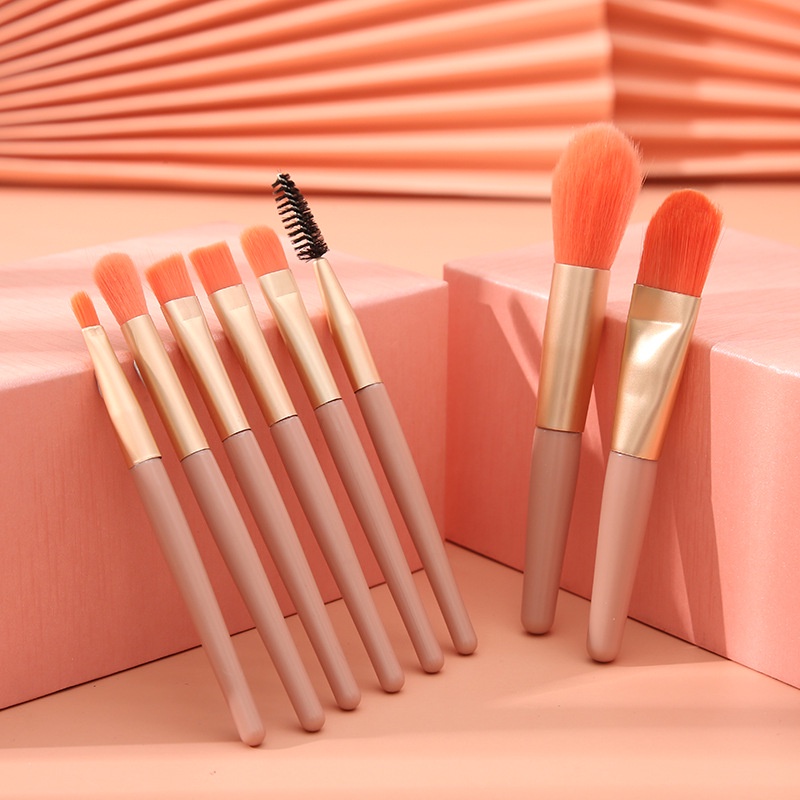 Bộ Cọ Trang Điểm Chuyên Nghiệp bộ cọ trang điểm gồm 8 cây tặng kèm túi zip Vintage dành cho trang điểm cá nhân và chuyên nghiệp