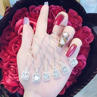 Dây chuyền bạc- Dây chuyền nữ mặt đá vuông.