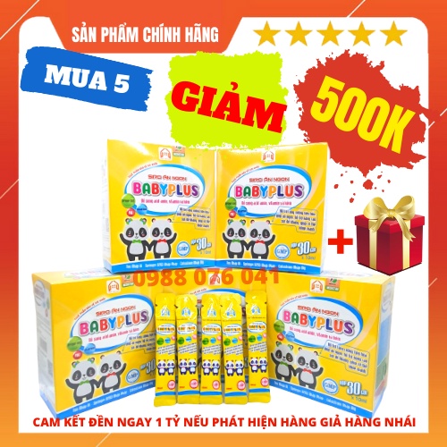 Siro Ăn Ngon BabyPlus Giá Sỉ 5 Hộp Giúp Bé Ăn Ngon, Ngủ Ngon,Hết Táo Bón, Tăng Cân, Tăng Đề Kháng