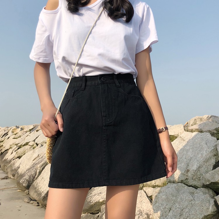 Chân váy jean nữ chữ A Emilyshop ulzzang