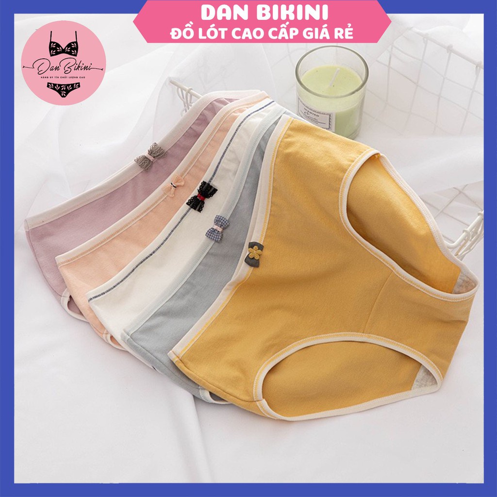 Quần Lót Nữ Cotton Viền phối đính nơ điệu đà tôn dáng trẻ trung mã A358
