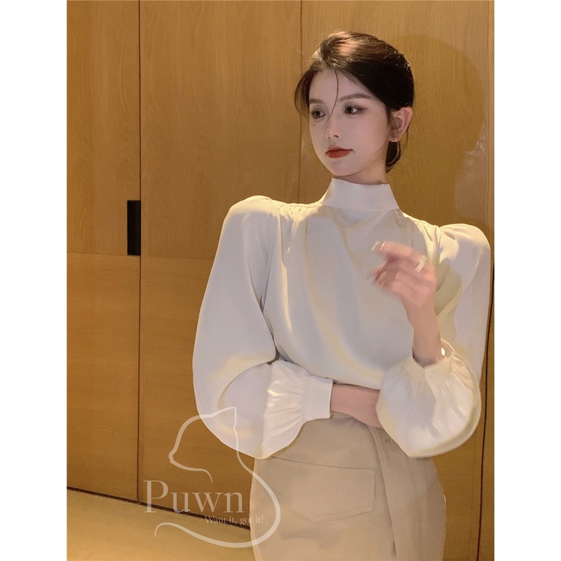 Sơ mi 2 kiểu phong cách tiểu thư Hàn Quốc thanh lịch mặc được cả hai mặt Puwn Shop