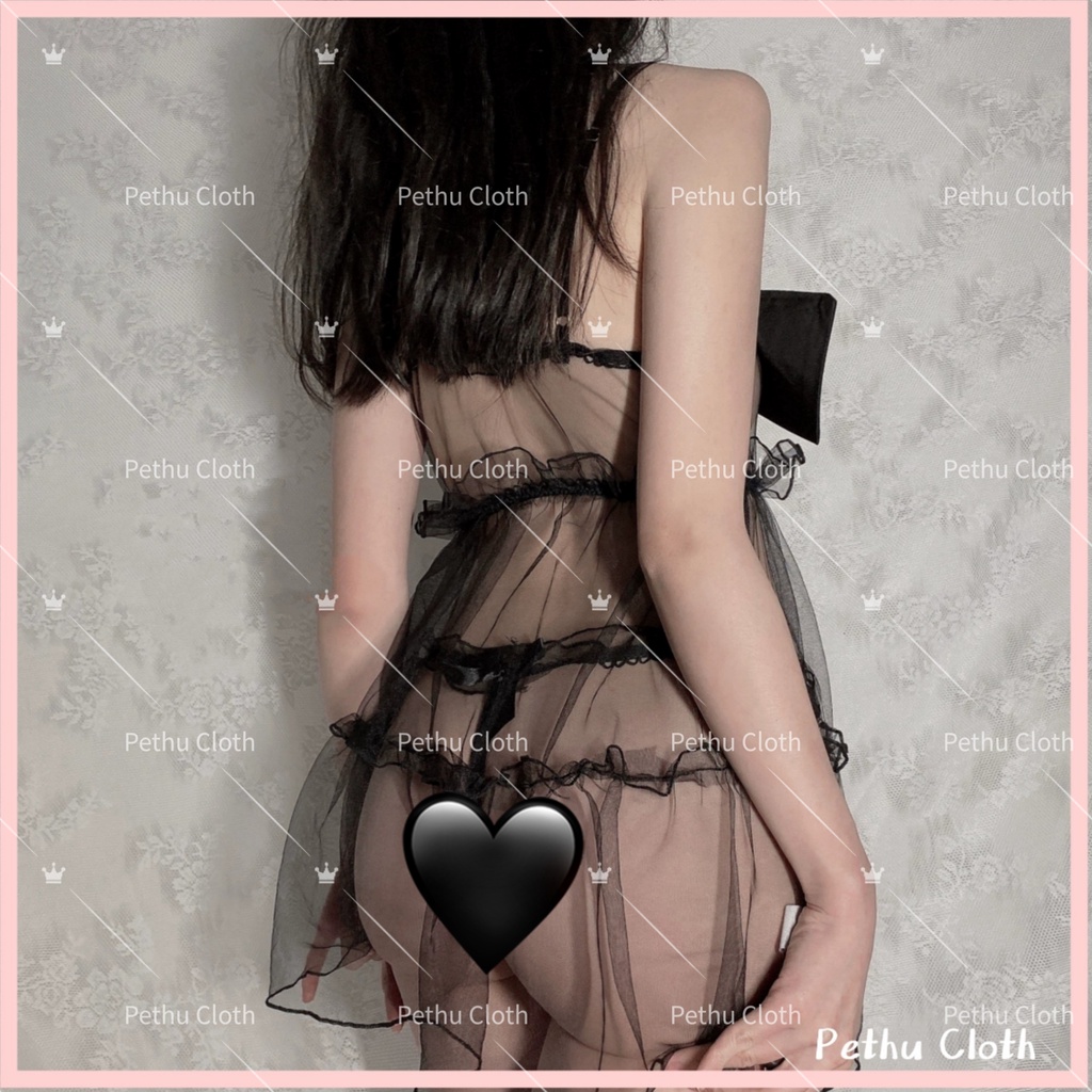 (Q1,HCM)❤️Đầm ngủ nữ ❤️2 dây ren voan mỏng xuyên thấu 40-65kg--018