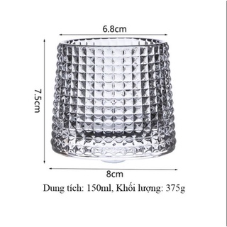 Bộ 6 cốc thuỷ tinh xoay