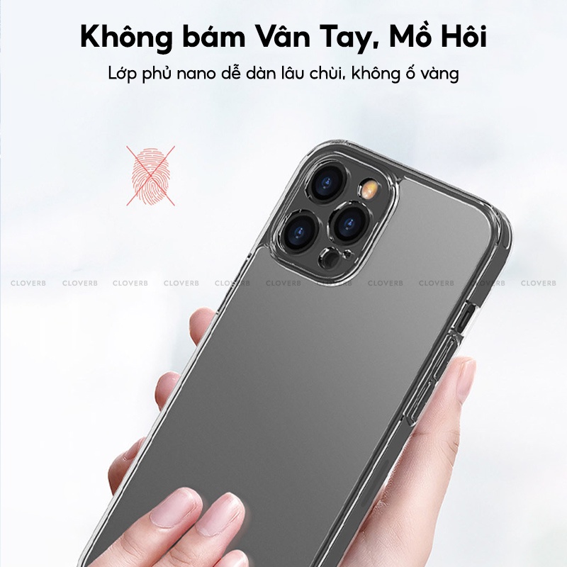 Ốp Lưng Nhám Chống Sốc X&amp;m Cloverb Siêu Mỏng Chống Bám Vân Tay Không Ố Vàng Bảo Vệ Camera Màn Hình Cho Ip 13 12 Pro Max