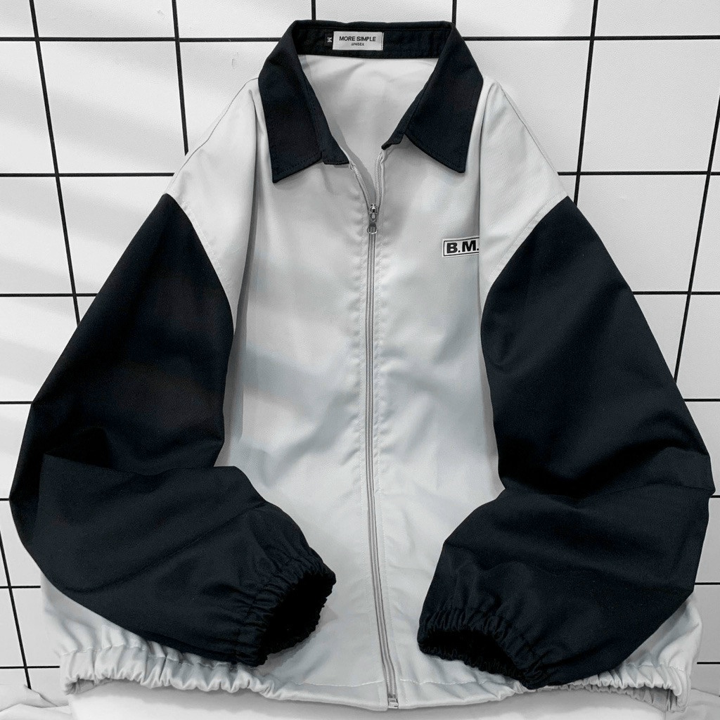 Áo Khoác Nữ Cổ Bẻ Chất Kaki Mềm Mát Thêu BMO Phối Tay Form Rộng Phong Cách Trẻ Trung Thoáng Mát [NEW UNISEX]