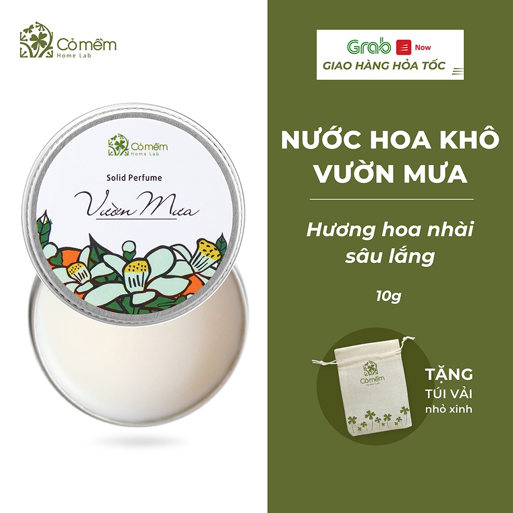 Nước Hoa Khô Thiên Nhiên Vườn Mưa Sâu Lắng Tinh Tế Hương Hoa Nhài, Hoa Cam [TẶNG kèm Túi Vải Nhỏ] Cỏ Mềm 10g