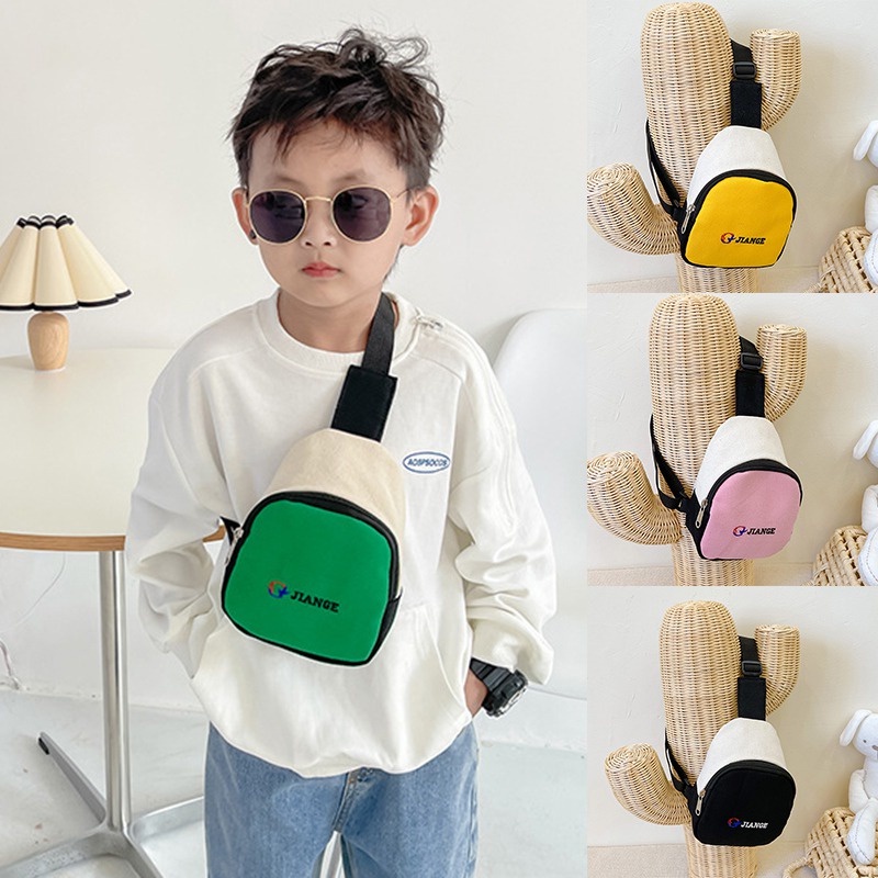 Túi Đeo Chéo Ngực Vải canvas In Chữ Thời Trang Hàn Quốc Mới Cho Bé Trai
