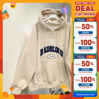 Áo khoác Hoddie chữ thêu nón hai lớp form đại 85kg-100kg