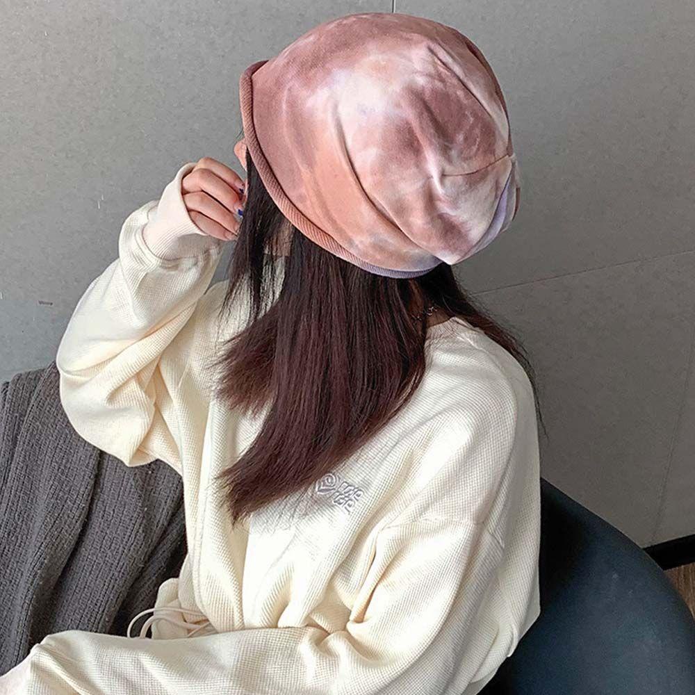 BACK2LIFE Mũ Turban Nhuộm Màu Phong Cách Hip Hop Thời Trang Thu Đông Cá Tính