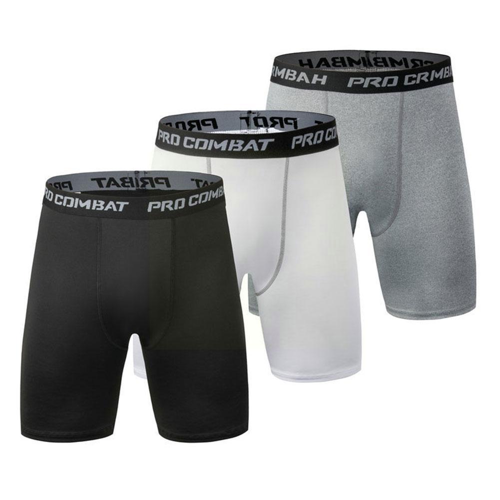 Quần Short Legging Vải Lụa Co Giãn Thoáng Khí Nhanh Khô Thời Trang Tập Thể Thao Cho Nam