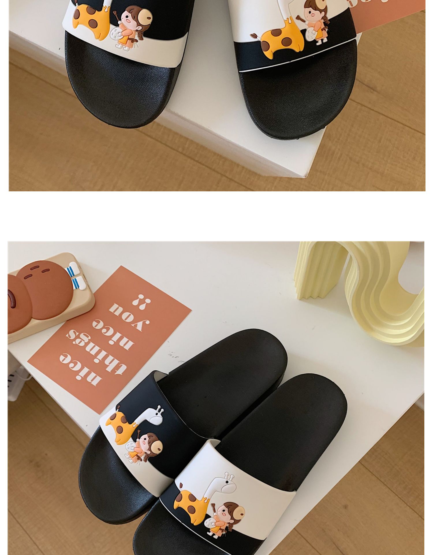 Korean version of cartoon anti-slip soft bottom cool slippers INS