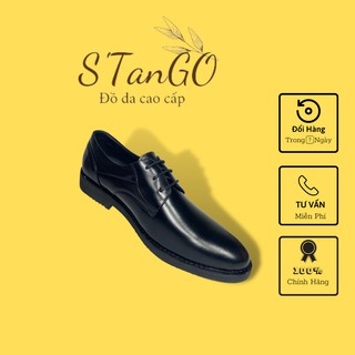 Giày da nam công sở cao cấp H1 màu đen buộc dây oxford đế cao su