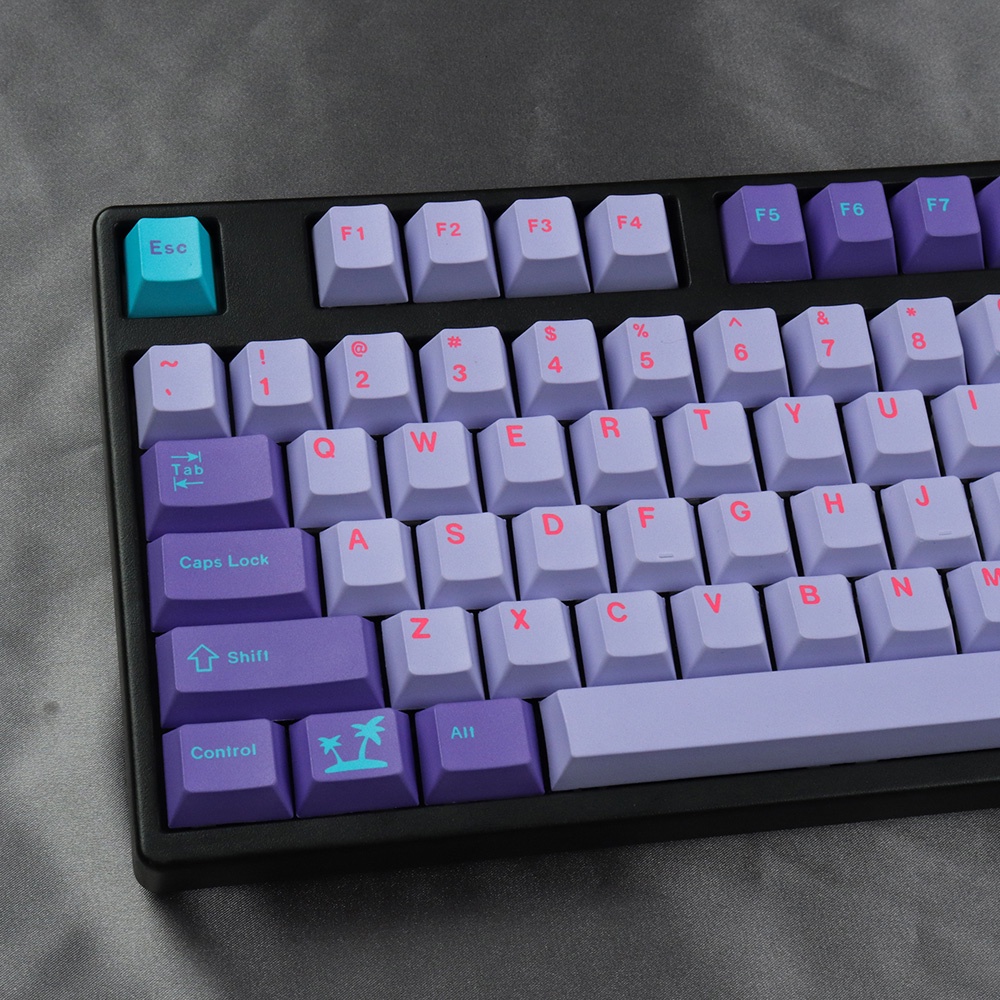 Bàn Phím Cơ Gmk Vaporwave PBT 130 Phím Chiều Cao Nhuộm Màu Độc Đáo Tiện Dụng