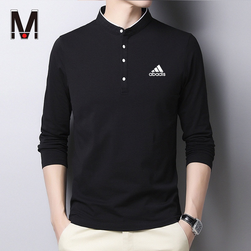 Áo Thun Bóng Chày Cotton Dài Tay Cổ Polo Thời Trang Cho Nam 4 Màu Lựa Chọn