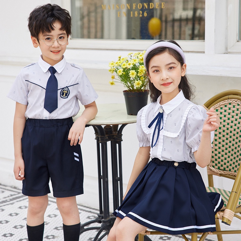 Đồng Phục Học Sinh Mẫu Giáo / Học Sinh Tiểu Học / Mùa Hè Phong Cách Preppy Anh Quốc
