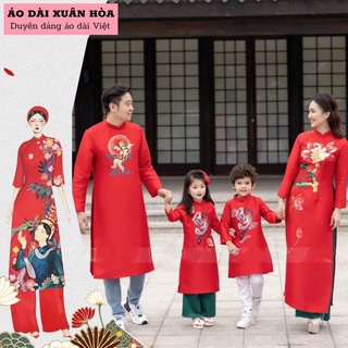 Ảnh chụp Áo dài cách tân cho cả gia đình chất vải tapta lụa cao cấp hàng thiết kế chuẩn size tại Hà Nội