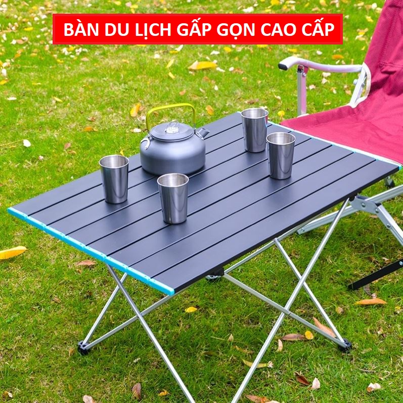 Bàn dã ngoại xếp gọn picnic du lịch gấp gọn bằng hợp kim nhôm nhẹ, gấp gọn, chắc chắn, độ bền cao