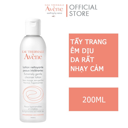 Lotion làm sạch dịu nhẹ cho làm da nhạy cảm và dễ kích ứng Avène Extremely Gentle Cleanser 200ml