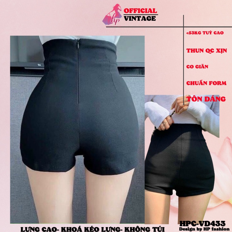 Quần đùi lưng cao body trơn, quần short nữ thun quảng châu khoá kéo lưng p VD433 | BigBuy360 - bigbuy360.vn