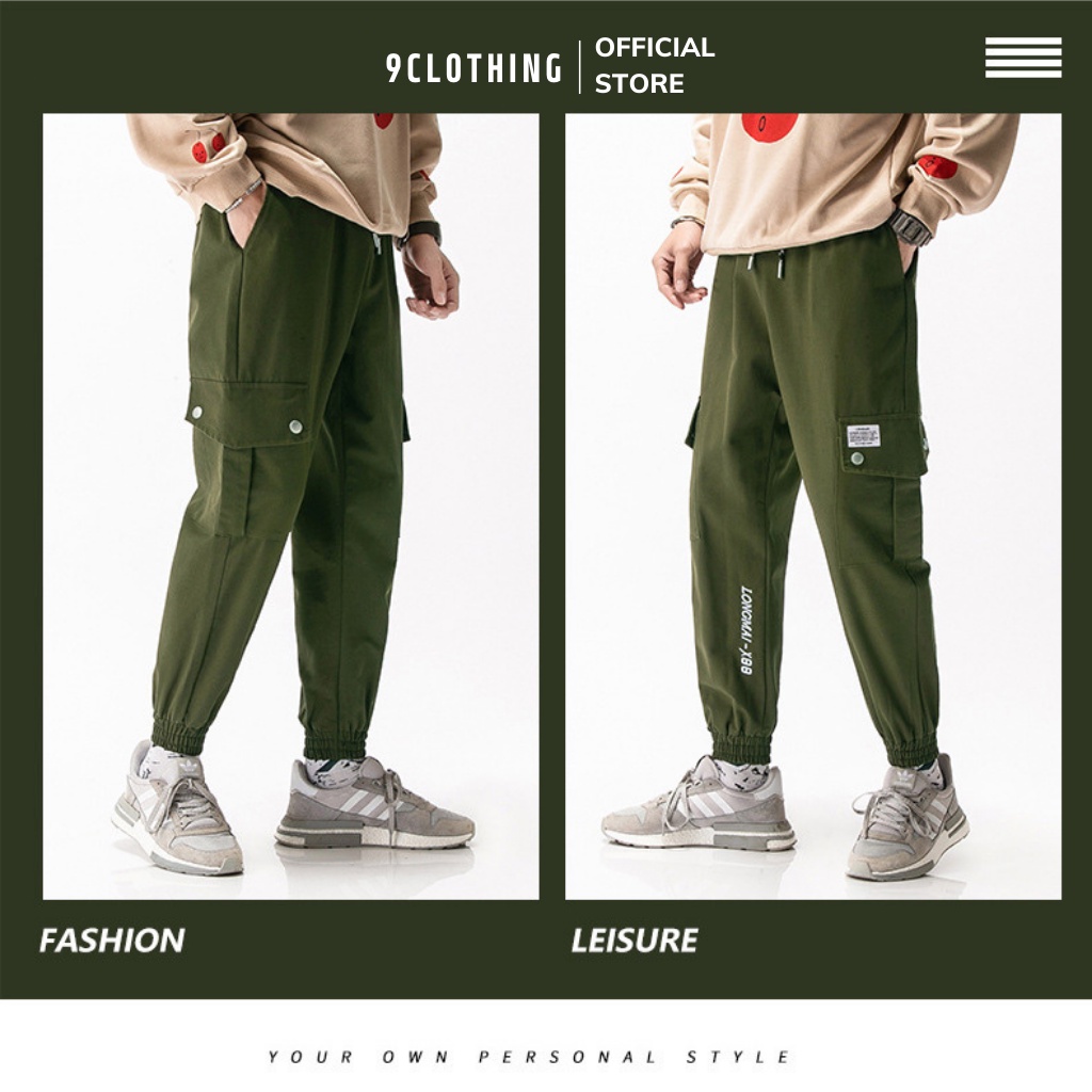 Quần jogger nam kaki cao cấp phối túi hộp dáng hàn phong cách đường phố mẫu mới SKU12 9CLOTHING
