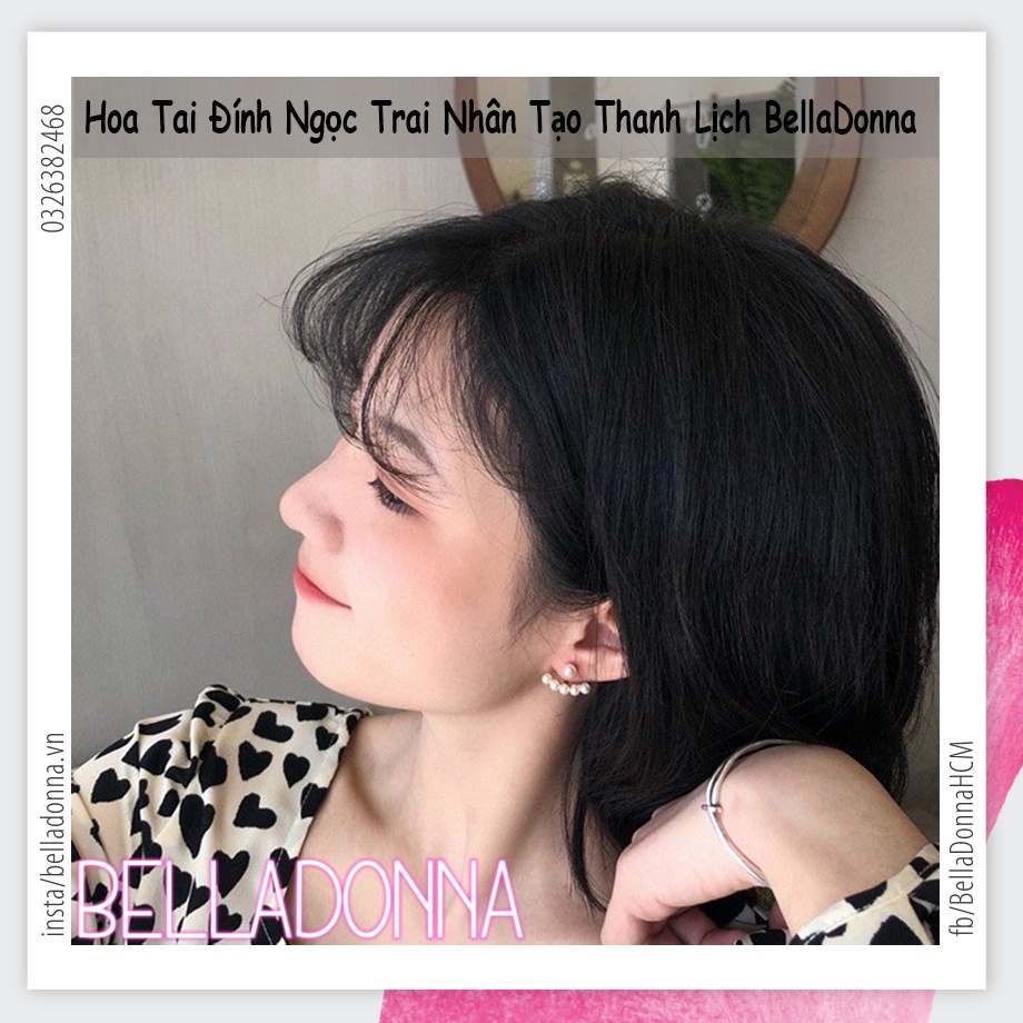 (HCM_Giao Nhanh) Hoa Tai Đính Ngọc Trai Nhân Tạo Thanh Lịch Cho Nữ BellaDonna 16