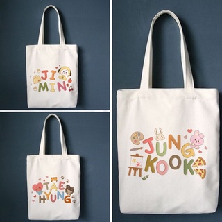 Túi tote canvas cao cấp in tên các thành viên nhóm bts hàn quốc