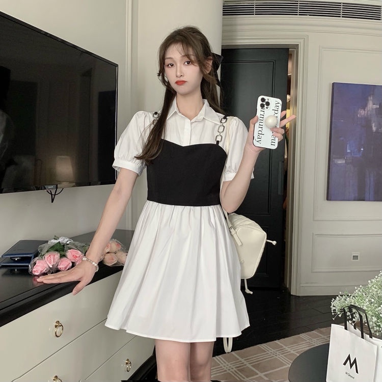 Set đầm sơ mi PERTY dáng ôm phong cách thời trang Hàn Quốc dành cho nữ