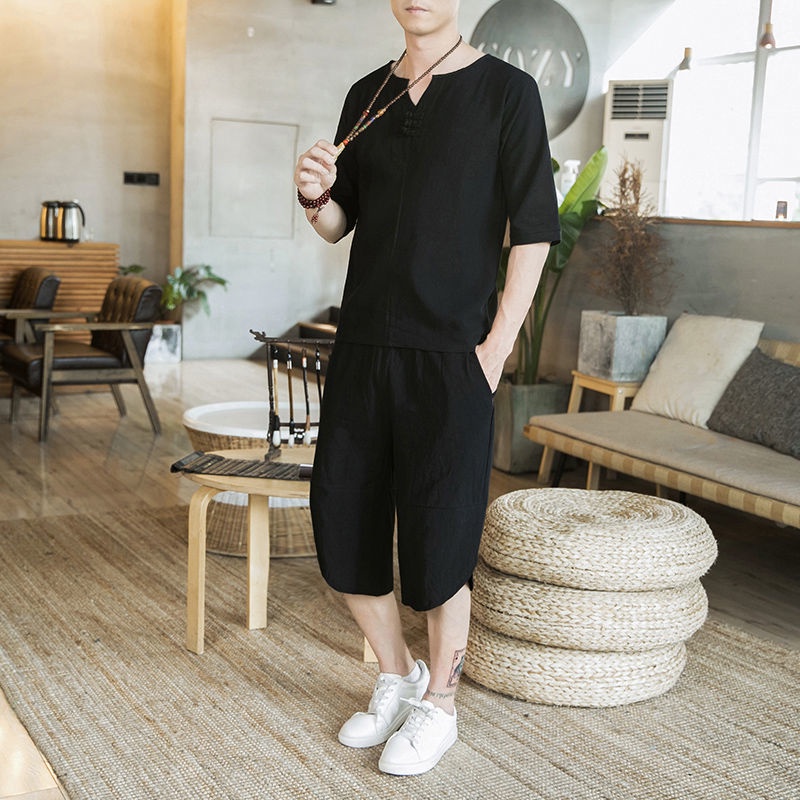 Áo Thun Ngắn Tay In Họa Tiết Phong Cách Trung Hoa Cổ Điển Dành Cho Nam