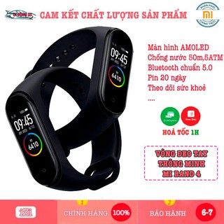 Vòng Đeo Tay Thông Minh Xiaomi Mi Band 4 - Theo Dõi Sức Khoẻ, Thông Báo Cuộc Gọi [CHÍNH HÃNG]